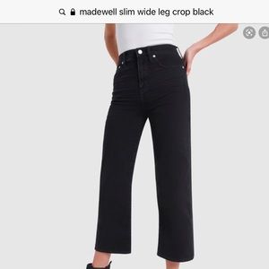 Madewell Slim Wide leg Crop black denim